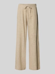 Wide Leg Pants aus Leinen-Mix mit elastischem Bund Modell 'Lava' von FREE/QUENT Beige - 37
