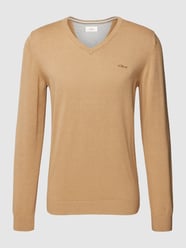 Strickpullover mit V-Ausschnitt von s.Oliver RED LABEL Braun - 29