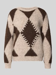 Pullover mit markantem Rauteneinsatz von VILA Beige - 32