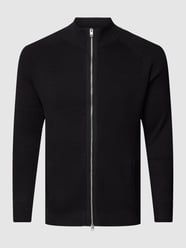 PLUS SIZE gebreid jack met opstaande kraag van S.Oliver Plus Grijs / zwart - 29