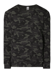 Pyjama-Oberteil mit Camouflage-Muster von Skiny Grau / Schwarz - 2