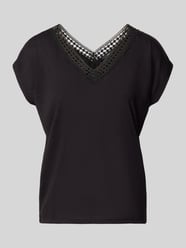 Regular fit t-shirt van viscosemix met gaatjes-stitching van zero - 20