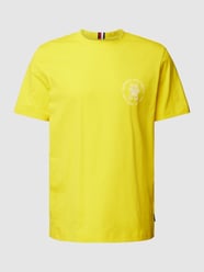 Regular fit T-shirt van katoen met labelprint van Tommy Hilfiger Geel - 32