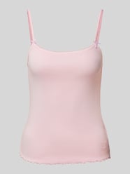 Slim fit top in riblook van Tommy Jeans Fuchsia - 5