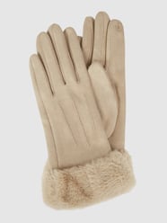 Touchscreen-Handschuhe in Veloursleder-Optik von EEM Beige - 28