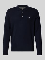 Poloshirt aus Merino-Kaschmir-Mix mit Label-Stitching von Fynch-Hatton - 36