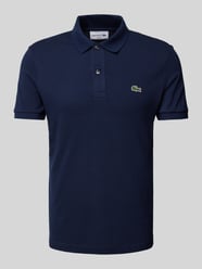 Slim Fit Poloshirt mit Label-Patch Modell 'PIQUE' von Lacoste Blau - 34