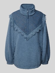 Teddyfelljacke mit Spitzenbesatz von LOLLYS LAUNDRY Blau - 13