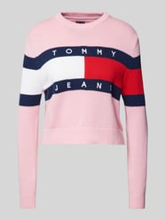 Strickpullover mit Logo-Detail Modell 'CENTER FLAG' von Tommy Jeans Rosa - 18