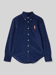 Regular Fit Cordhemd mit Button-Down-Kragen von Polo Ralph Lauren Teens Blau - 13