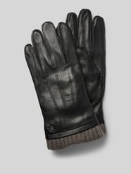 Handschuhe aus Leder mit Label-Detail von Pearlwood Schwarz - 6