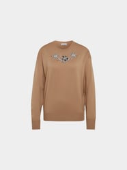 Strickpullover mit Dekosteinen von Paco Rabanne Braun - 30