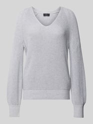 Gebreide pullover met V-hals van monari Grijs / zwart - 32