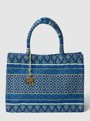 Tote bag met all-over motief, model 'BOOKTOTE' van Anokhi Blauw / turquoise - 24
