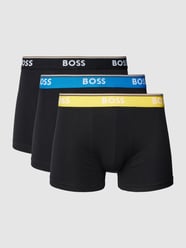 Obcisłe bokserki z paskiem z logo w zestawie 3 szt. od BOSS Żółty - 40