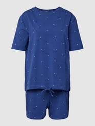 Pyjama met all-over motief van Esprit Blauw - 48