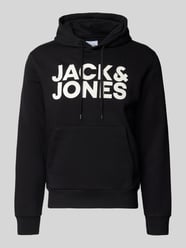 Bluza z kapturem z nadrukiem z logo i kieszenią kangurka od JACK & JONES - 9