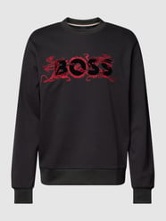 Sweatshirt mit Motiv-Stitching Modell 'Soleri' von BOSS Schwarz - 41