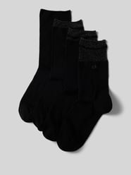 Socken mit Effektgarn Modell 'LUREX' im 4er-Pack von CK Calvin Klein Schwarz - 3