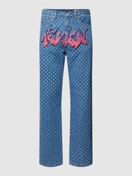 Jeans met labeldetail in teddybontlook van REVIEW Blauw / turquoise - 22