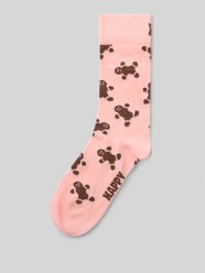Socken aus elastischem Baumwoll-Mix Modell 'Gingerbread Man' von Happy Socks Pink - 45