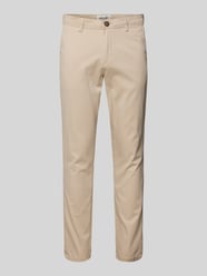 Slim fit chino met ceintuurlussen, model 'MARCO BOWIE' van Jack & Jones Beige - 30