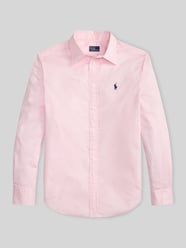 Bluzka koszulowa o kroju slim fit z czystej bawełny od Polo Ralph Lauren Fuksjowy - 42