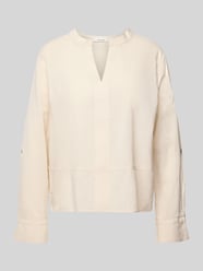 Regular Fit Bluse mit V-Ausschnitt Modell 'Feleen' von OPUS Beige - 8