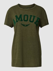 T-shirt met flockprint, model 'WALK AMOUR' van Zadig & Voltaire Groen - 2