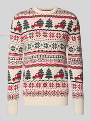 Strickpullover mit gerippten Abschlüssen von Montego Beige - 11