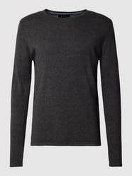 Gebreide pullover in effen design  van Christian Berg Men Grijs / zwart - 4