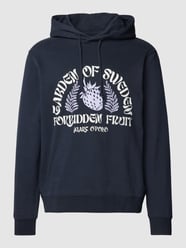 Hoodie met motiefprint van Marc O'Polo Blauw / turquoise - 29