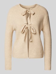 Regular Fit Cardigan mit Wolle in Melange Modell 'SILLY' von Pieces Beige - 14