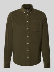 Regular fit corduroy overhemd met button-downkraag, model 'ANTON' van Casual Friday Groen - 1