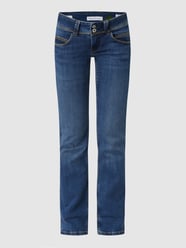 Jeansy z niskim stanem o kroju straight fit z dodatkiem streczu model ‘Venus’ od Pepe Jeans Niebieski - 9