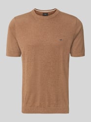 regular fit T-shirt met linnengehalte in brei-look van Fynch-Hatton - 45