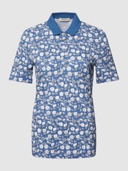 Poloshirt mit floralem Allover-Muster von MAERZ Muenchen Blau / Türkis - 43