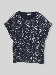 t-shirt o kroju relaxed fit z wiskozy od Tom Tailor Fuksjowy - 43