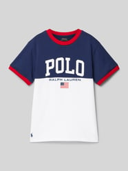 T-Shirt mit Logo-Stitching Modell 'RINGER' von Polo Ralph Lauren Teens Weiß - 19