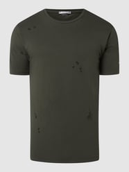 T-shirt met used look van DANIELE ALESSANDRINI Groen - 3