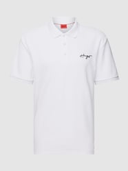 Poloshirt met labeldetail, model 'Daipo' van HUGO Wit - 45