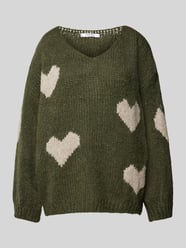 Gebreide pullover met ronde hals van ZABAIONE Groen - 3