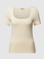 T-Shirt mit Karree-Ausschnitt von Marc O'Polo Beige - 34