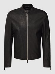 Lederjacke mit Strukturmuster von Emporio Armani Schwarz - 42