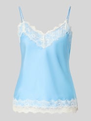 Regular Fit Top aus Satin mit Spitzenbesatz von REVIEW - 23