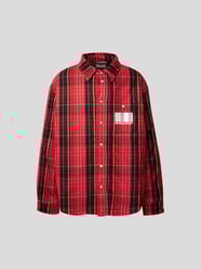 Hemdjacke mit Glencheck-Muster von VTMNTS Rot - 47
