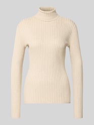 Rollkragenpullover mit Rippstrickstruktur von Soyaconcept Beige - 43