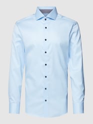Slim Fit Business-Hemd mit Knopfleiste von Eterna Blau - 47