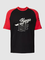 T-Shirt mit Label- und Statement-Stitching Modell 'Dilife' von HUGO Schwarz - 20