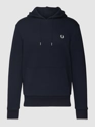 Hoodie mit Logo-Stitching Modell 'Tipped' von Fred Perry Blau - 7